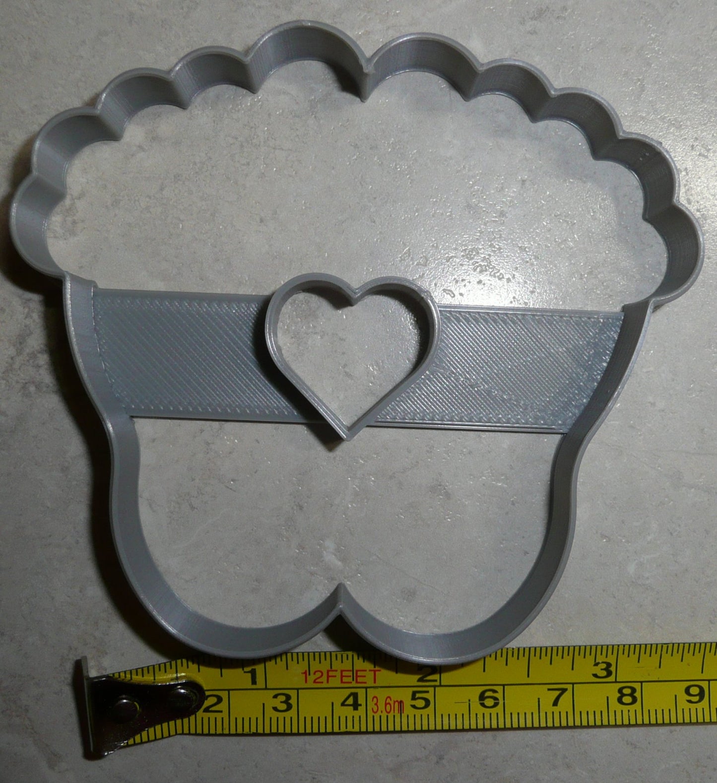Baby Feet With Heart Gender Reveal Shower Cookie Cutter Made In USA PR2520