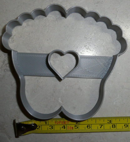 Baby Feet With Heart Gender Reveal Shower Cookie Cutter Made In USA PR2520