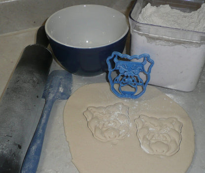 Bulldog Bulldogs Face Sports Mascot Cookie Cutter Made In USA PR2698