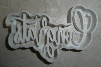 Congrats Congratulations Word Fancy Font Cookie Cutter Made In USA PR2515