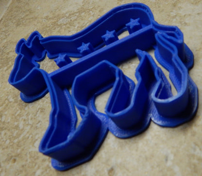 6x Democrat Donkey Fondant Cutter Cupcake Topper 1.75 IN USA FD2136