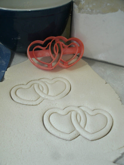 Linked Hearts Valentine Engagement Wedding Cookie Cutter Made In USA PR2589