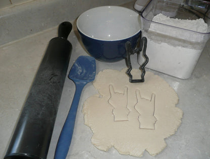 Rock On Sign Hand Symbol Gesture Music Cookie Cutter Made In USA PR2036