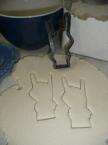 Rock On Sign Hand Symbol Gesture Music Cookie Cutter Made In USA PR2036
