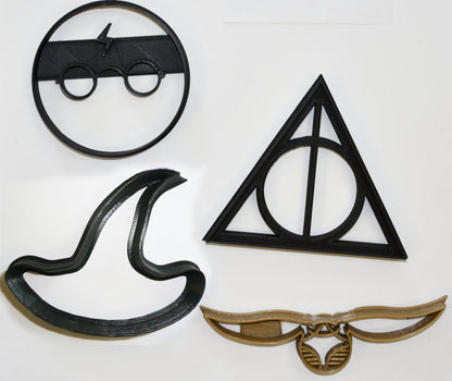 Harry Potter Wizard Deathly Hallows Snitch Set Of 4 Cookie Cutters USA PR1071