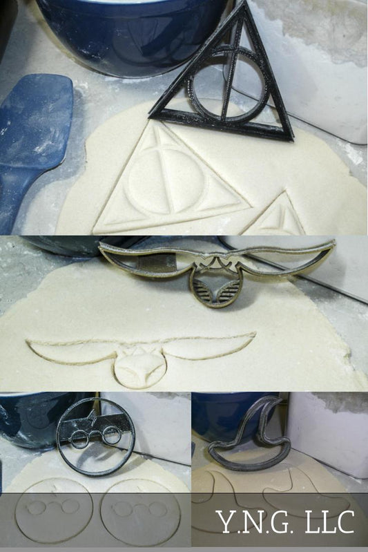 Harry Potter Wizard Deathly Hallows Snitch Set Of 4 Cookie Cutters USA PR1071