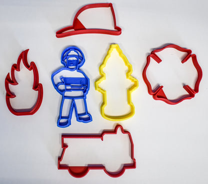 Fireman Sam Animated Kids Series Firefighter Set Of 6 Cookie Cutters USA PR1093