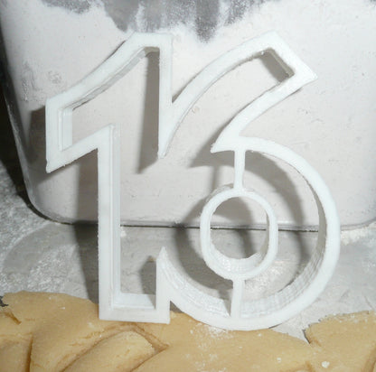 Sixteen Number 16 Sweet Birthday Anniversary Sports Cookie Cutter USA PR108-16