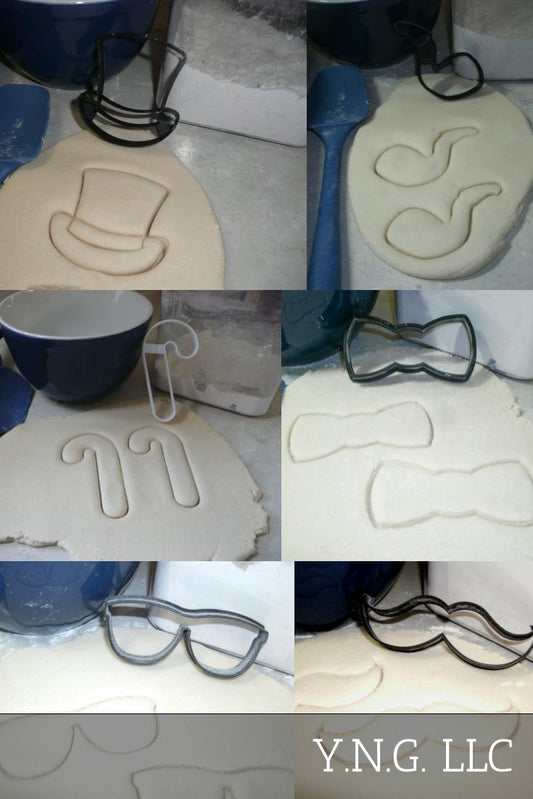 Dapper Man Gentleman Chic Fashionable Stylish Set Of 6 Cookie Cutters USA PR1367