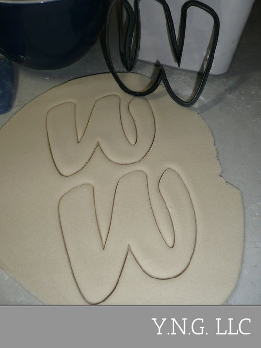 Letter W Uppercase Fancy Stylized Font Alphabet Cookie Cutter USA PR3350