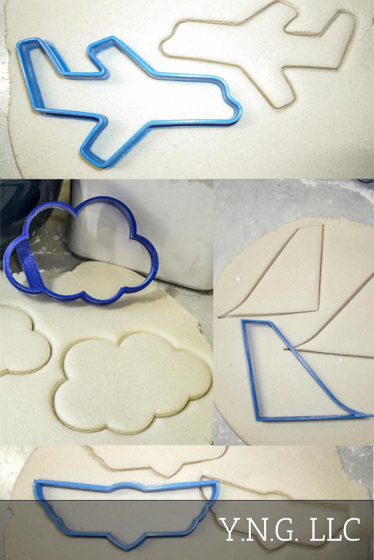 Airplane Plane Aircraft Wings Logo Flying Set Of 4 Cookie Cutters USA PR1076