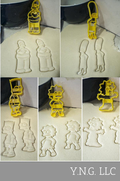 The Simpsons TV Show Cartoon Characters Set Of 5 Cookie Cutters USA PR1059