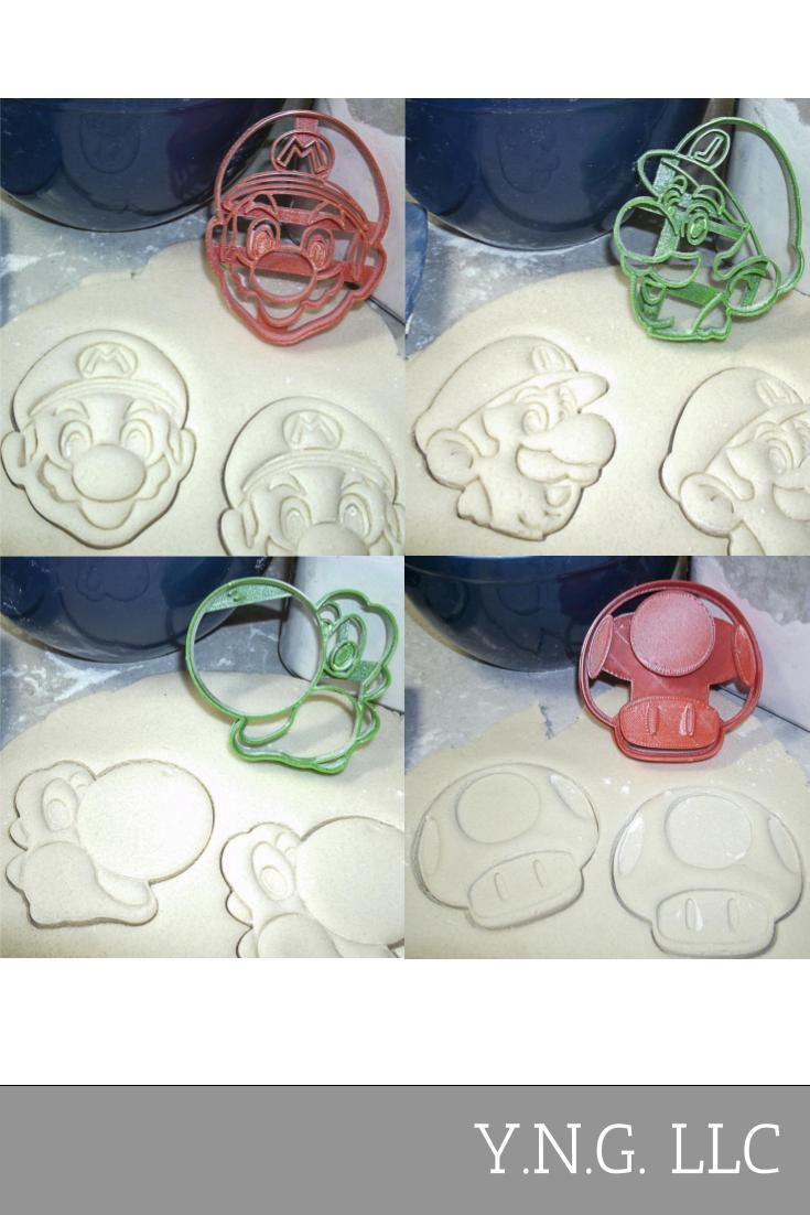 Super Mario Brothers Nintendo Game Characters Set Of 4 Cookie Cutters USA PR1082