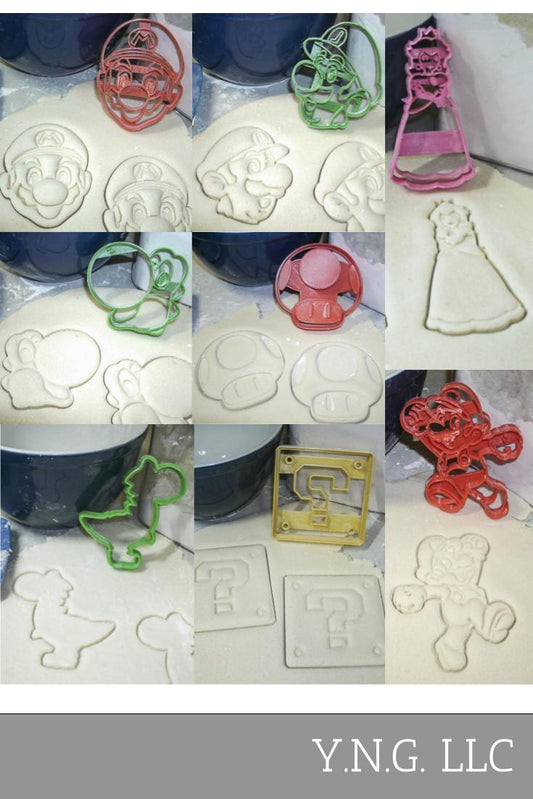 Super Mario Brothers Nintendo Game Characters Set Of 8 Cookie Cutters USA PR1083