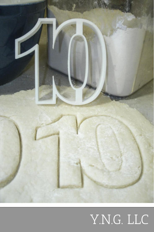 Number 10 Ten Birthday Anniversary Event Cookie Cutter Made in USA PR108-10