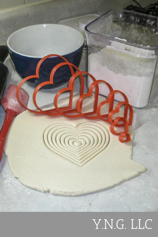 Ascending Hearts Love Geometry Shape Set Of 8 Cookie Cutters Made In USA PR901