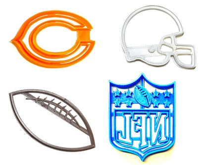 Chicago Bears NFL Football Logo Set Of 4 Cookie Cutters USA PR1129