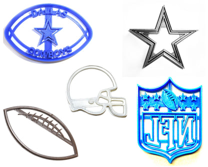 Dallas Cowboys NFL Star Football Logos Set Of 5 Cookie Cutters USA PR1343