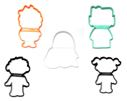 Kids Costumes Outlines Trick Treat Halloween Set Of 5 Cookie Cutters USA PR1387