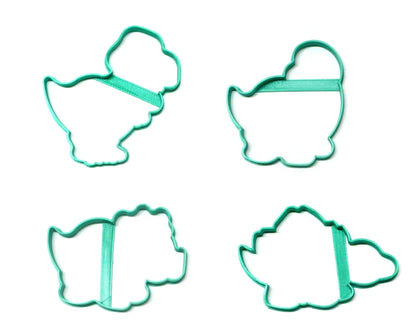 Dinosaur Outlines Dino Extinct Reptile T Rex Set Of 4 Cookie Cutters USA PR1412
