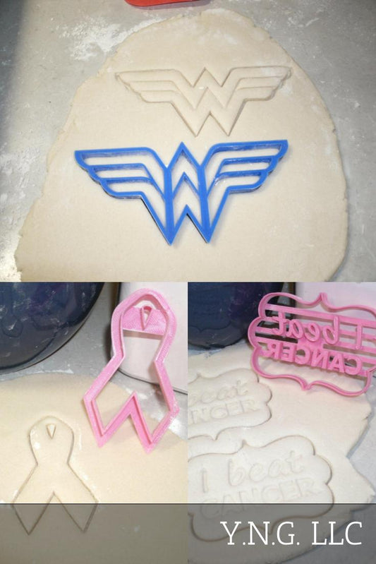 Cancer Survivors Are Superheroes Wonder Woman Set Of 3 Cookie Cutters USA PR1021