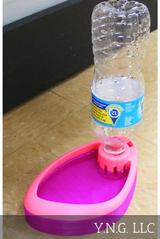 Pet Drinking Water Dish Pond Dispenser Fountain Bottle 3D Printed Made USA PR119