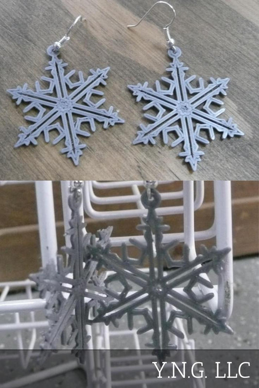 Snowflake Christmas Earrings Jewelry 3d Printed Made In USA PR131