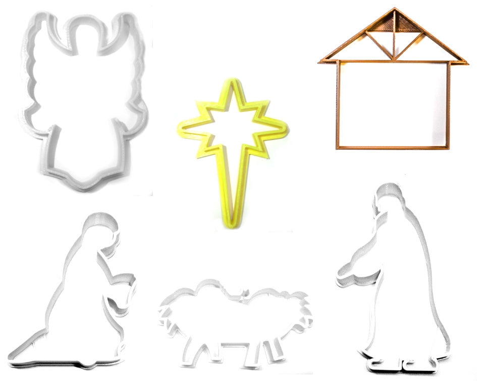 Nativity Scene Jesus Manger Christmas Story Set Of 6 Cookie Cutters USA PR1355