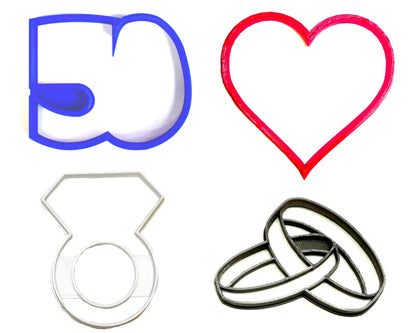 50th 50 Year Wedding Anniversary Vow Renewal Set Of 4 Cookie Cutters USA PR1352