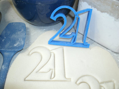 Number 21 Twenty-one 21st Birthday Anniversary Sports Cookie Cutter USA PR108-21