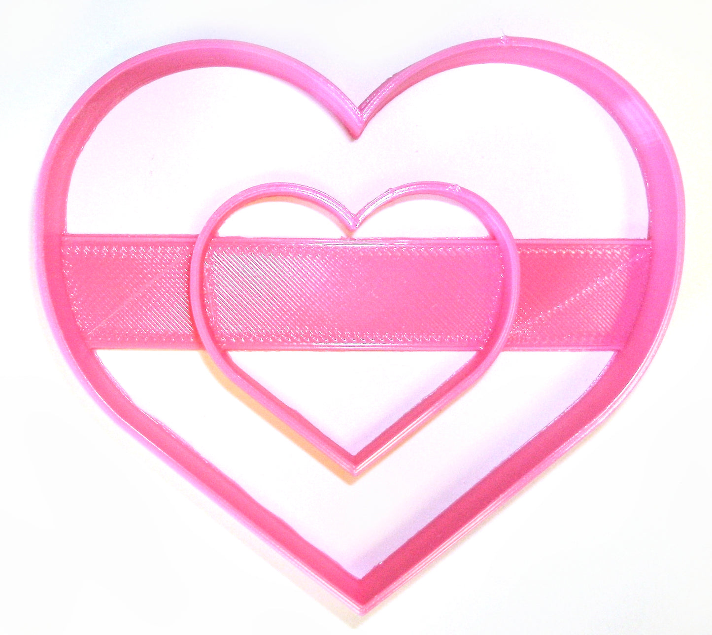 6x Double Heart Love Fondant Cutter Cupcake Topper Size 1.75" USA FD301