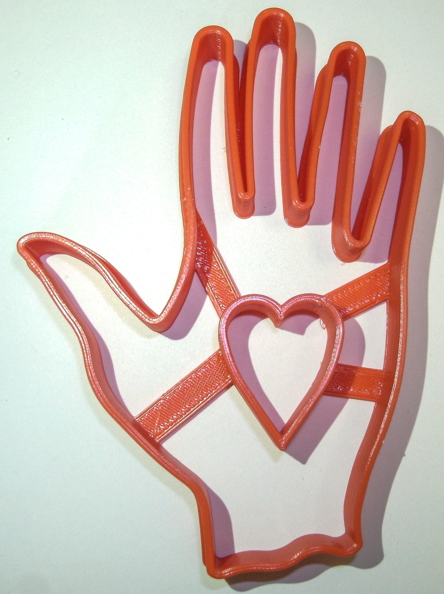 6x Hand with Heart Fondant Cutter Cupcake Topper Size 1.75" USA FD606