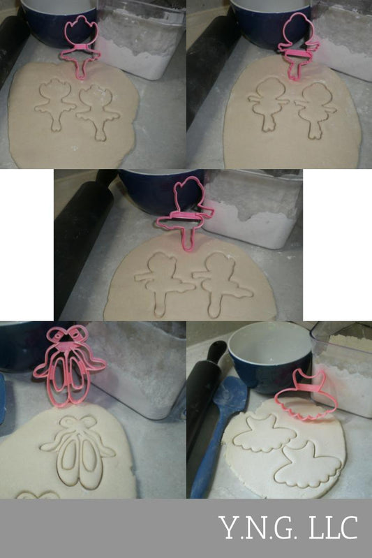 Ballerina Ballet Dance Slippers Tutu Set Of 5 Cookie Cutters USA PR1406