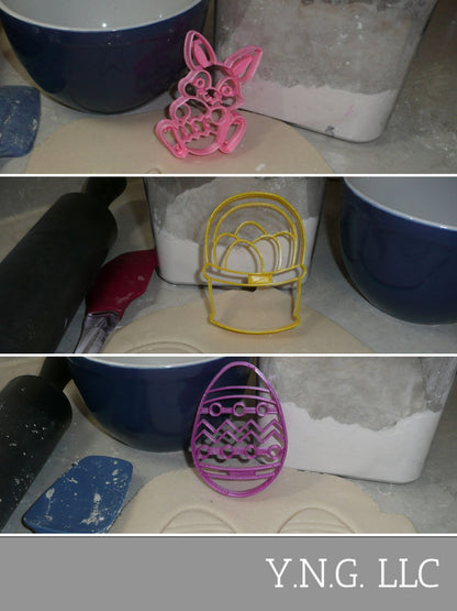 Easter Bunny Kit Detailed Rabbit Egg Basket Set Of 3 Cookie Cutters USA PR1530