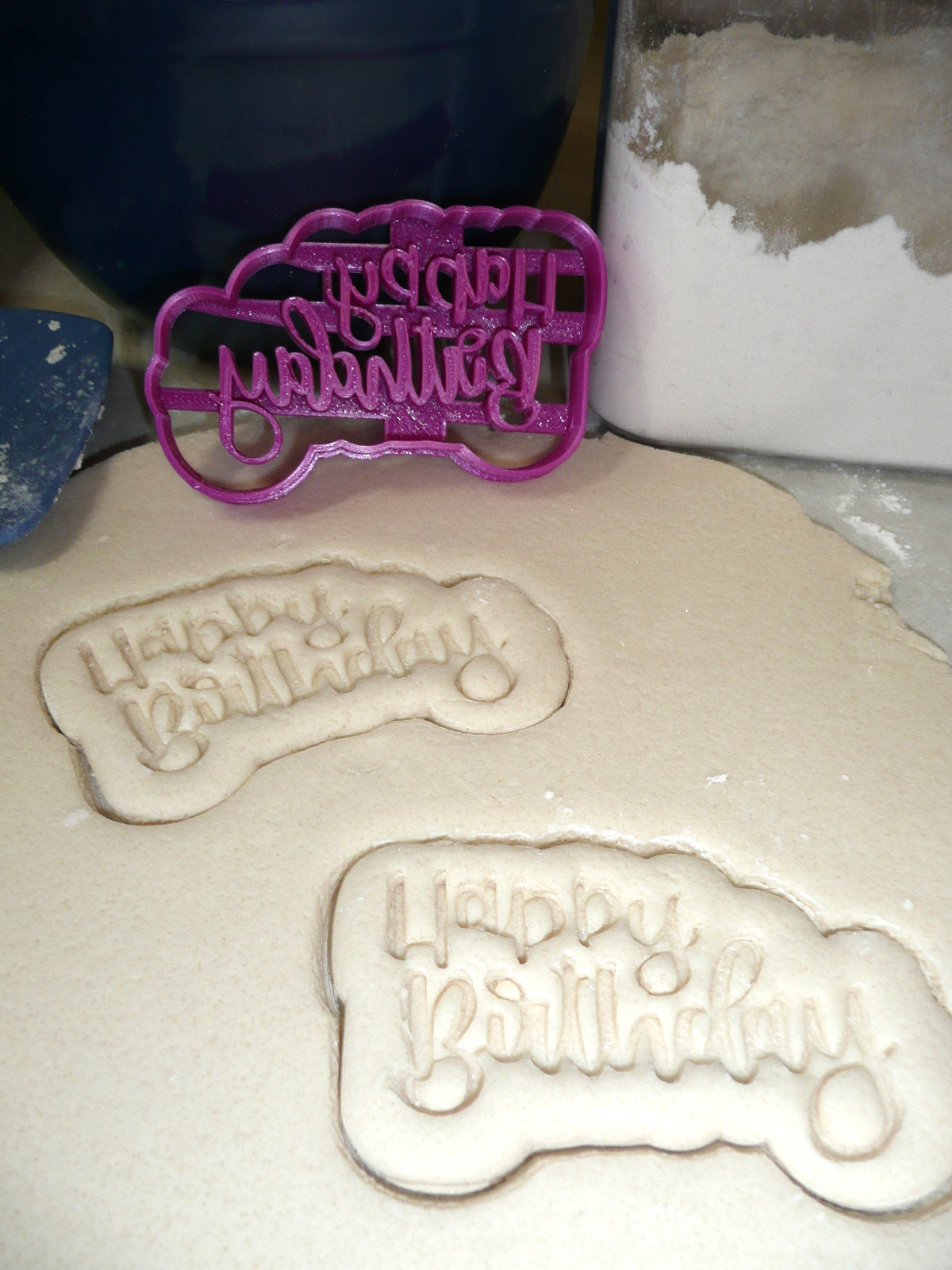 Happy Birthday Words Fun Font Party Celebration Cookie Cutter USA PR2514