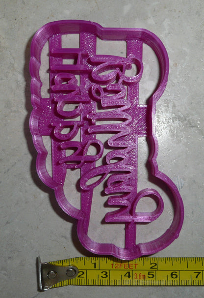 Happy Birthday Words Fun Font Party Celebration Cookie Cutter USA PR2514