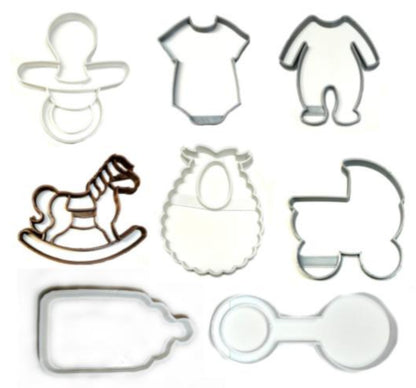 Baby Shower Theme Rattle Pacifier Onesie Set Of 8 Cookie Cutters USA PR1257