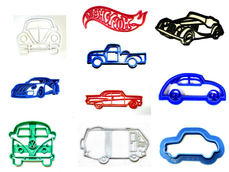 Hot Wheels Cars Truck Bus Racer Toy Vehicles Set Of 10 Cookie Cutters USA PR1312
