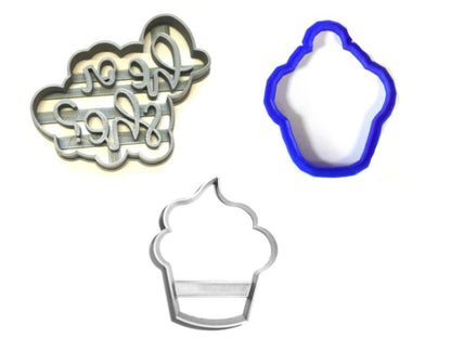 Cupcake Or Stud Muffin Gender Reveal Shower Set Of 3 Cookie Cutters USA PR1204