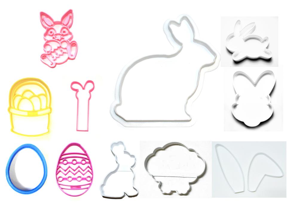 Easter Bunny Rabbit Large Kit Basket Egg Set Of 11 Cookie Cutters USA PR1529