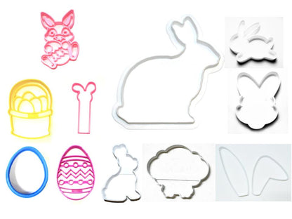 Easter Bunny Rabbit Large Kit Basket Egg Set Of 11 Cookie Cutters USA PR1529
