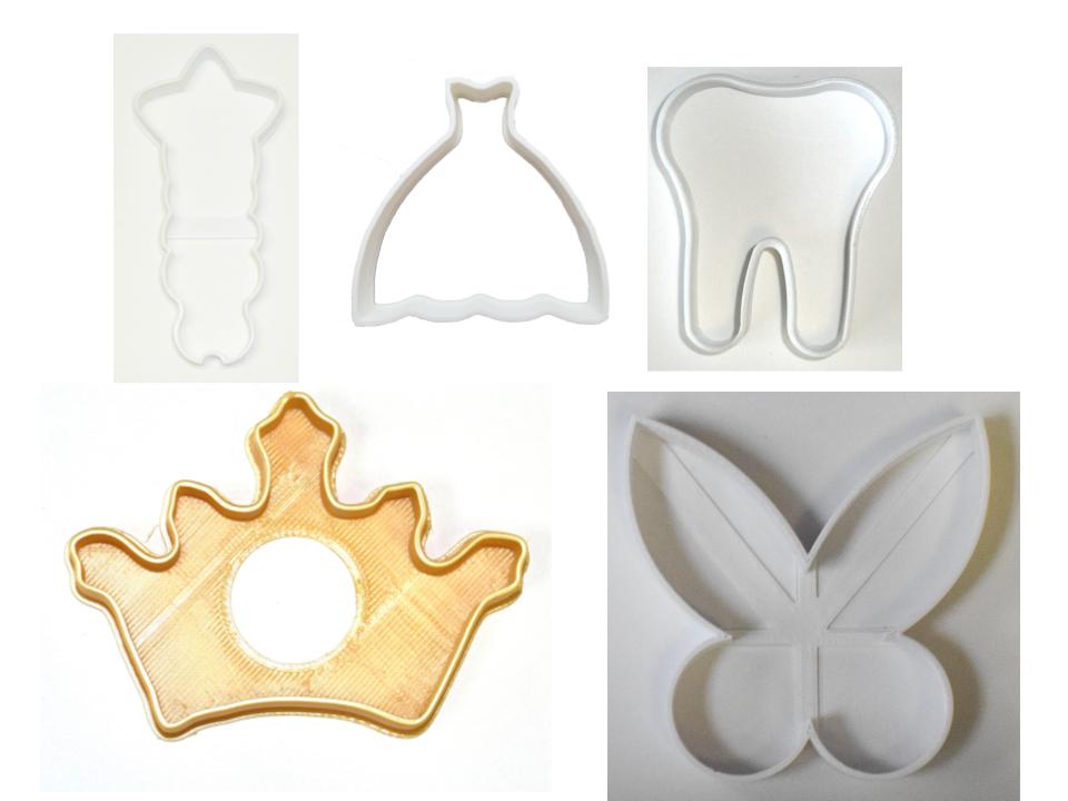 Tooth Fairy Wand Wings Set of 5 Cookie Cutters USA PR1488