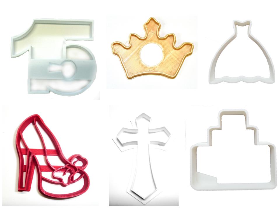 Quinceanera Girl 15th Birthday Celebration Set Of 6 Cookie Cutters USA PR1313
