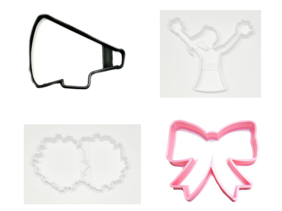 Cheerleading Cheerleader Cheer Squad Set of 4 Cookie Cutters Made in USA PR1489