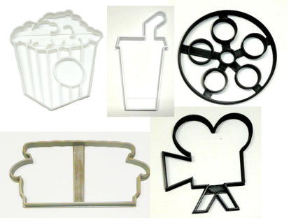 Movie Night Popcorn Soda Couch Family Time Set Of 5 Cookie Cutters USA PR1533