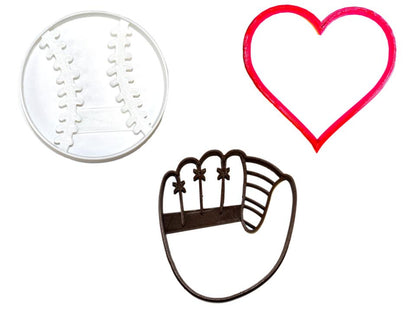 You Are A Catch Valentine Baseball Mitt Set of 3 Cookie Cutters USA PR1223