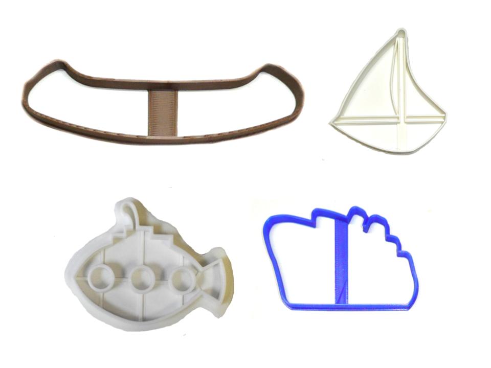 Water Vessels Boat Ship Sail Canoe Set of 4 Cookie Cutters USA PR1477