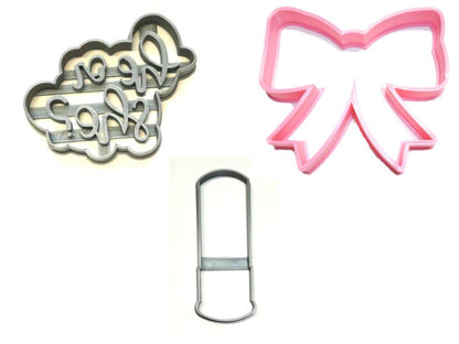 Bullets Or Bows Gender Reveal Baby Shower Set Of 3 Cookie Cutters USA PR1301