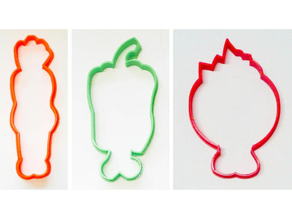Veggie Costumes Outline Vegetable Halloween Set of 3 Cookie Cutters USA PR1437
