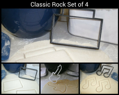 Classic Rock 1980s Boombox Cassette Guitar Set Of 4 Cookie Cutters USA PR1011